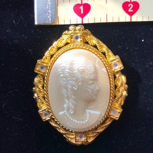 Vintage Berebi Limited Edition cameo style pin and pendant